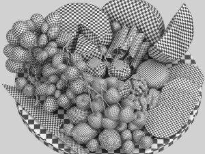Meat cheese and fruit board Modelo 3D