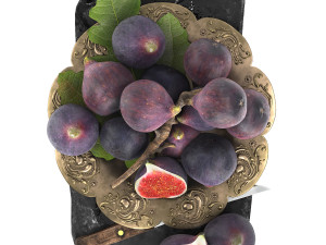 Plate of figs fruit Model 3D