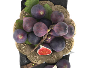 Plate of figs fruit 3D Model