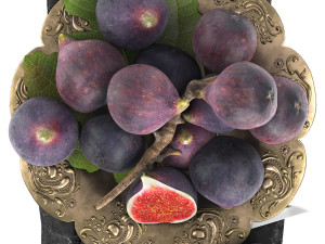 Plate of figs fruit Model 3D