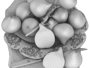 Plate of figs fruit Model 3D