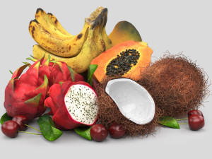 Exotic tropical fruits 3D मॉडल