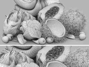 Exotic tropical fruits 3D मॉडल