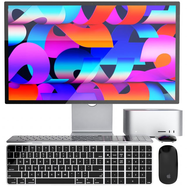 Apple mac studio pc set with display 3D Model .c4d .max .obj .3ds .fbx .stl .blend 