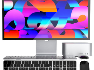Apple mac studio pc set with display 3D 模型