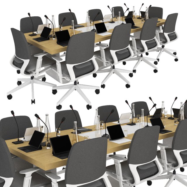 Conference table 3D Model .c4d .max .obj .3ds .fbx .stl .blend 