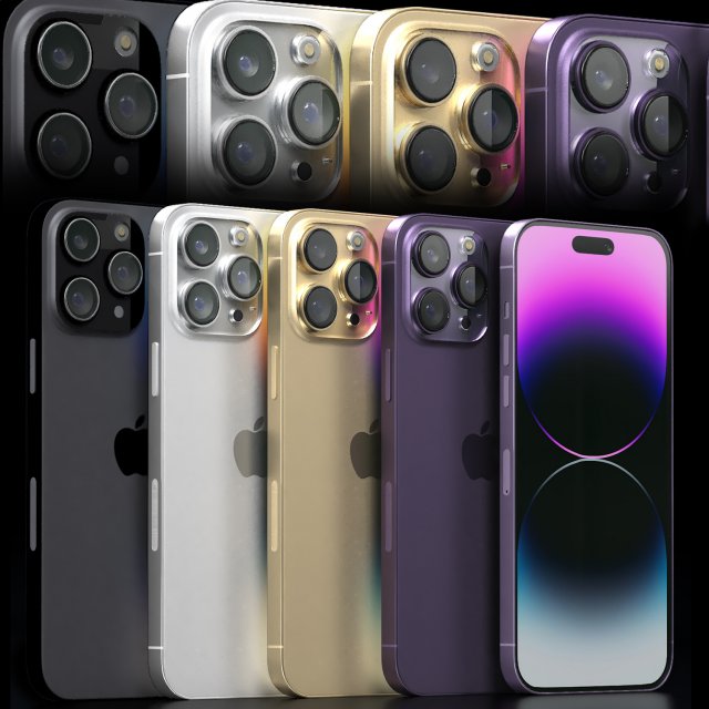Iphone 14 pro max 3D 模型 .c4d .max .obj .3ds .fbx .stl .blend 