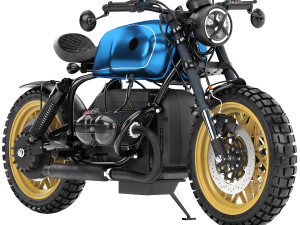 Blue motorcycle 3D Model