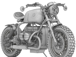 Blue motorcycle 3D Model