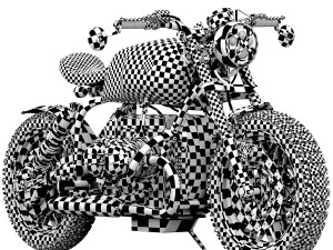 Blue motorcycle 3D Model
