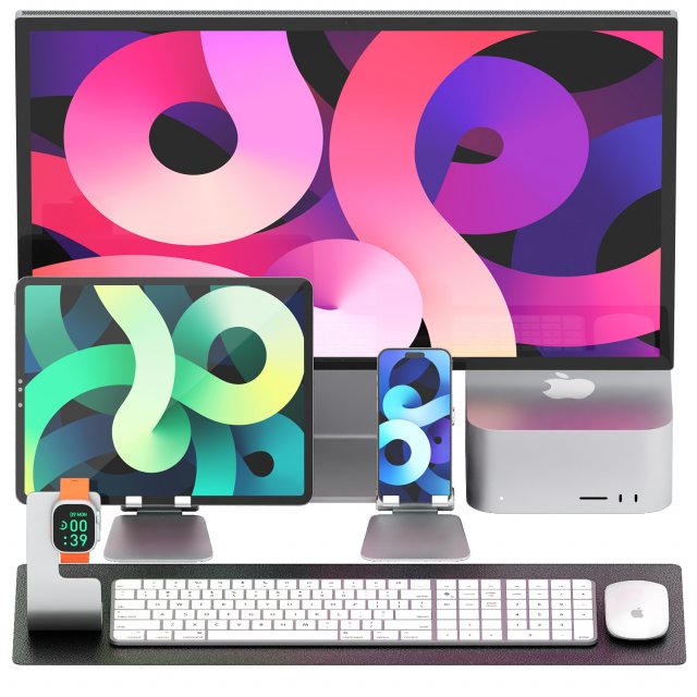 Apple set 02 3D Модель .c4d .max .obj .3ds .fbx .stl .blend 