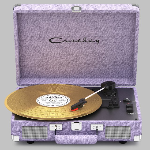 Purple crosley cruiser deluxe record player 3D Model .c4d .max .obj .3ds .fbx .stl .blend 