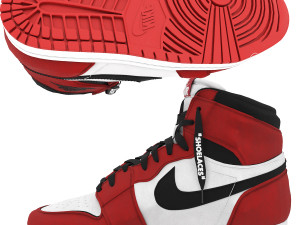 Red nike air jordan 1 retro Model 3D