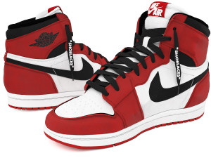 Red nike air jordan 1 retro Model 3D