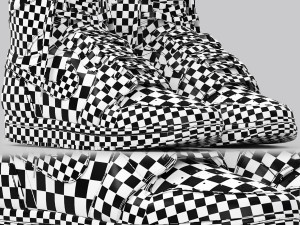 Black and white nike air jordan 1 retro Model 3D