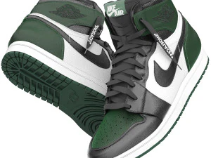 Air Jordan 1 Retro High Verde Pinho Modelo 3D