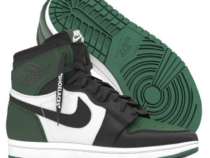 Air jordan 1 retro high pine green 3D Модель