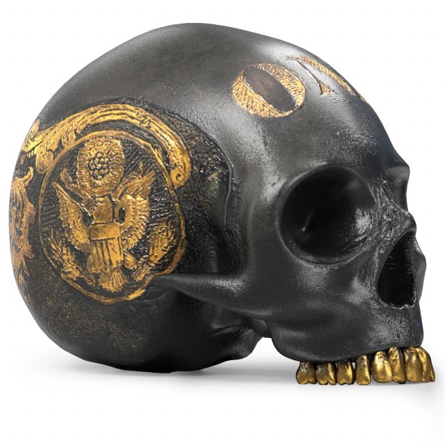 Black skull head 3D Модель .c4d .max .obj .3ds .fbx .stl .blend 