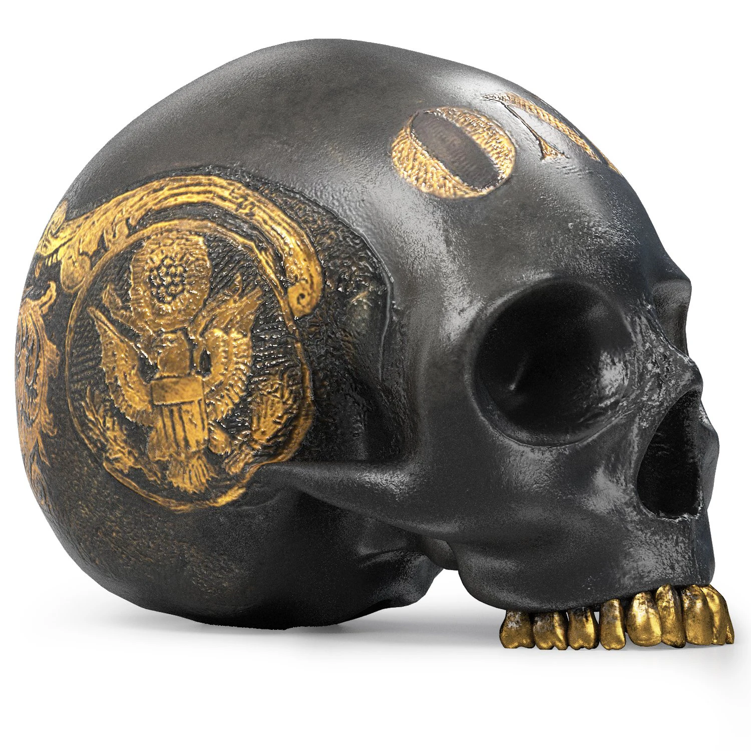 Black skull head 3D Model .c4d .max .obj .3ds .fbx .stl .blend