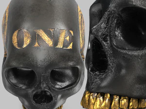 Black skull head 3D Model