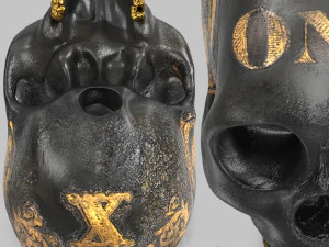 Black skull head 3D Model