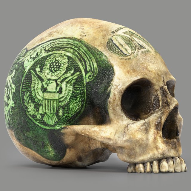 Skull head 3Dモデル .c4d .max .obj .3ds .fbx .stl .blend 