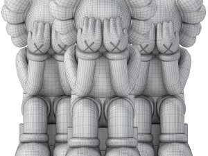 Kaws passing through open edition vinyl figure 3D Model