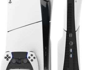 ソニー プレイステーション 5 スリム コントローラー付き 3Dモデル