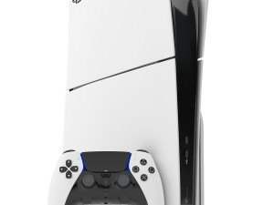 Sony playstation 5 slim with controller 3D Модель