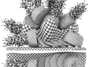 Giant clam shell bowl of pineapples Modello 3D
