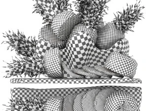 Giant clam shell bowl of pineapples 3D Model