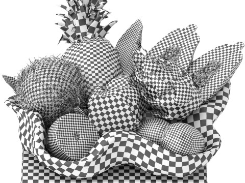 Bowl of tropical fruits 07 3D Модель