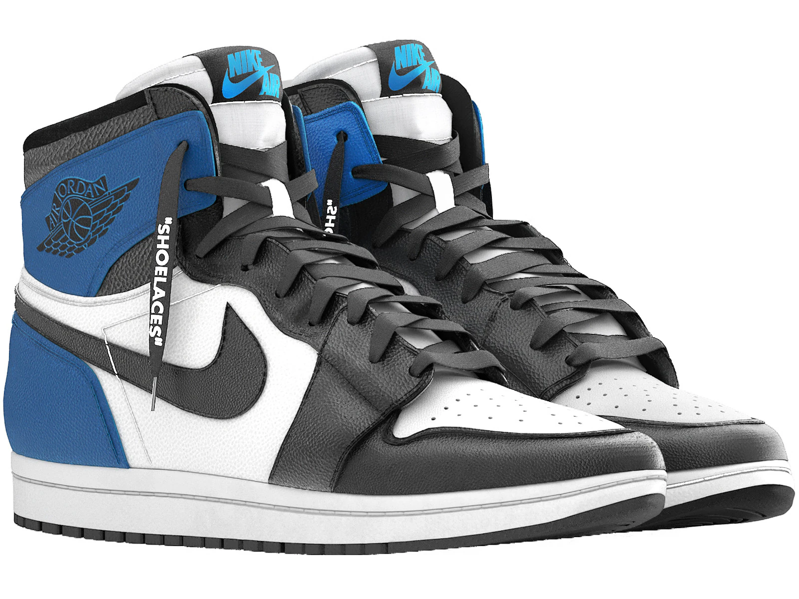 Air jordan 1 retro high og obsidian university blue 3D Model .c4d .max .obj .3ds .fbx .stl .blend 