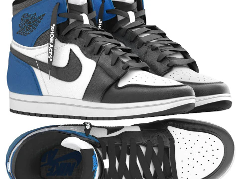 Air jordan 1 retro high og obsidian university blue 3D Model