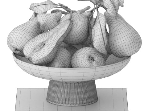 Bowl of pears fruit with kinfolk book Modelo 3D