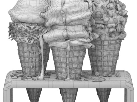 Plate of seafood oysters 3D Model