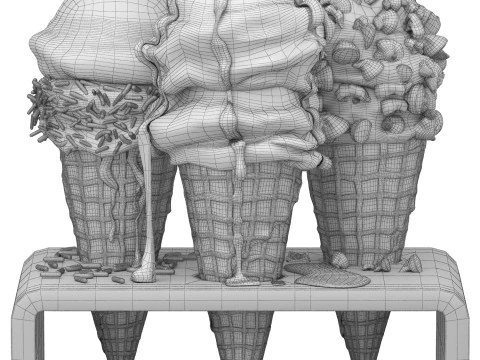 Plate of seafood oysters 3D Model