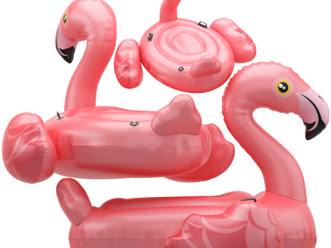 Pink Intex mega flamingo Inflatable Island 3D 모델