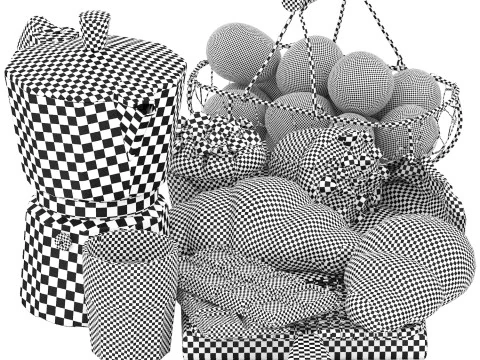 Breakfast with croissants chocolates and coffee 3D Model