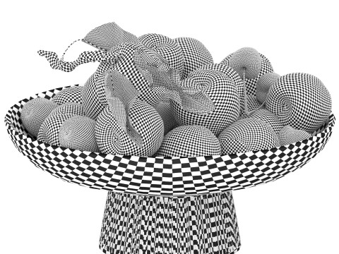 Bowl of apricots and cherries 3D 모델
