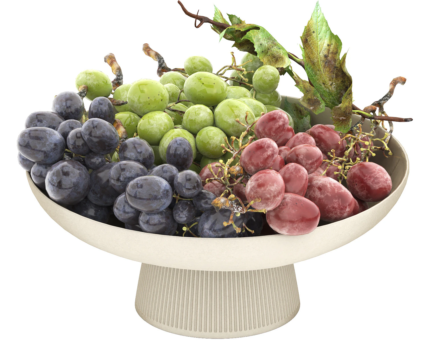 Bowl of grapes 3D Model .c4d .max .obj .3ds .fbx .stl .blend 