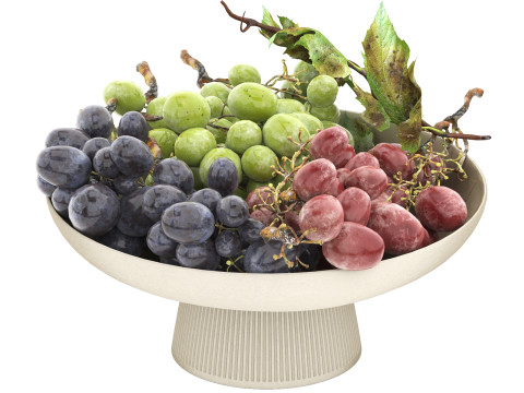 Bowl of grapes 3D-Modell