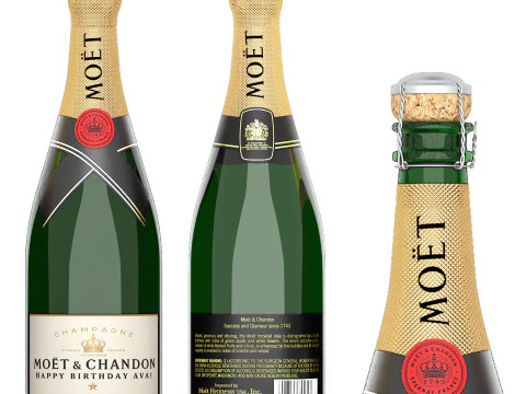 ワイン シャンパン ボトルのコレクション 3Dモデル