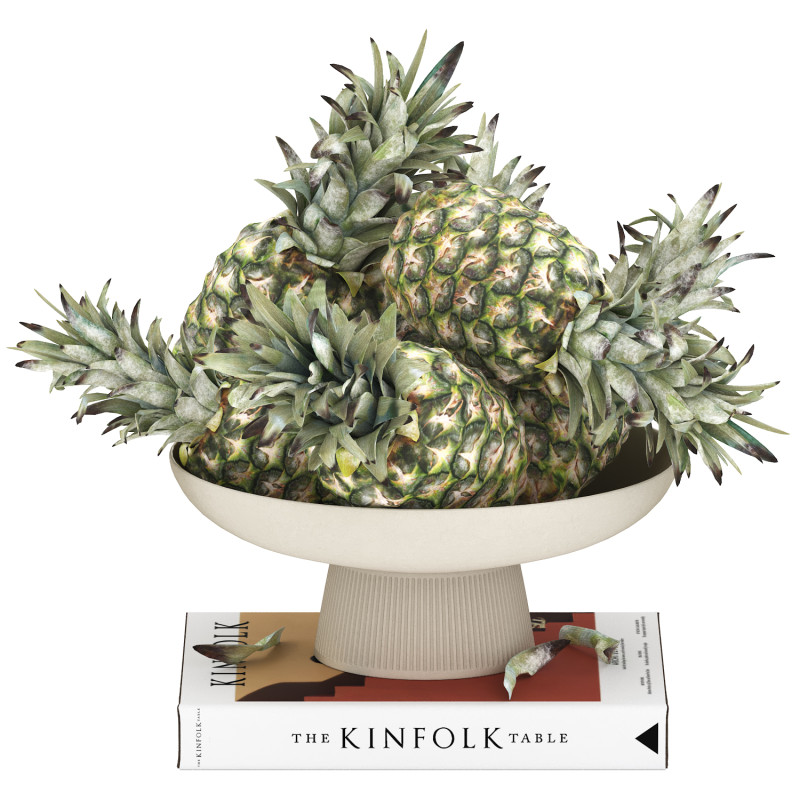 Bowl of pineapples 3D 模型 .c4d .max .obj .3ds .fbx .stl .blend 