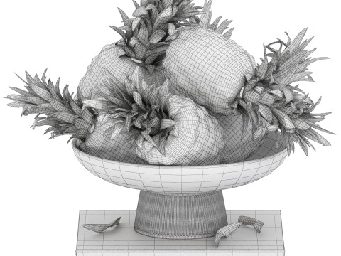 Bowl of pineapples 3D 模型