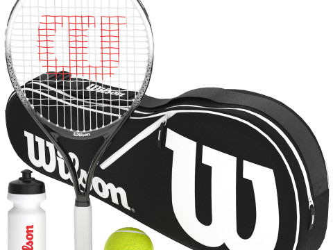 Wilson burn black junior tennis racquet bundle Modèle 3D
