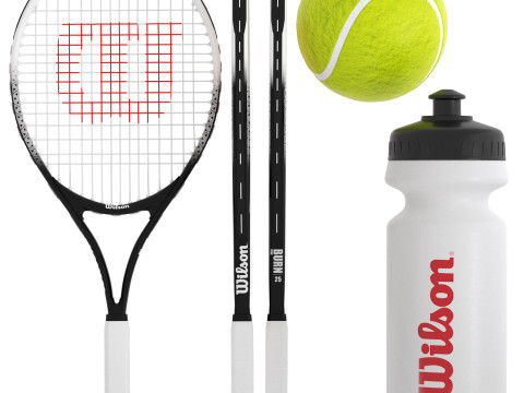 Wilson burn black junior tennis racquet bundle Modèle 3D