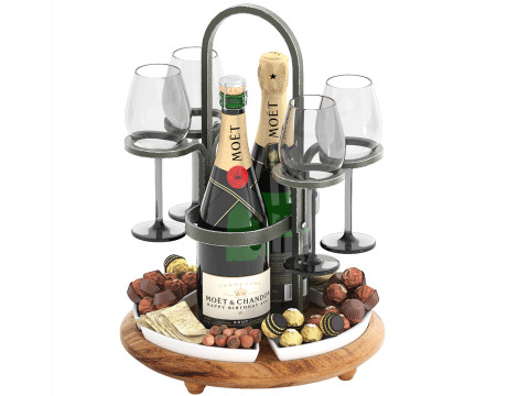 Weston wine charcuterie caddy two bottle 3D Model