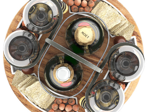 Weston wine charcuterie caddy two bottle Modelo 3D