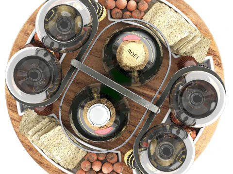 Weston wine charcuterie caddy two bottle 3D Model